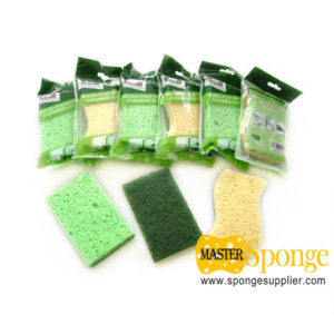 cellulose sponge with scouring pad